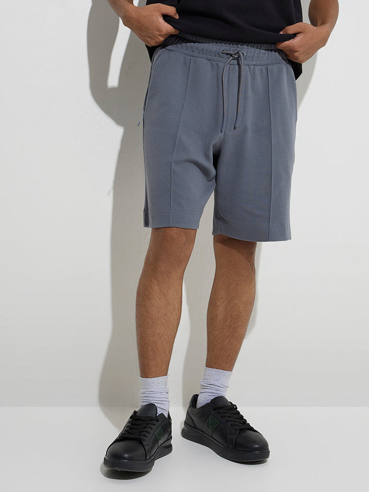 Studiofit Dark Grey Relaxed-Fit Cotton-Blend Shorts