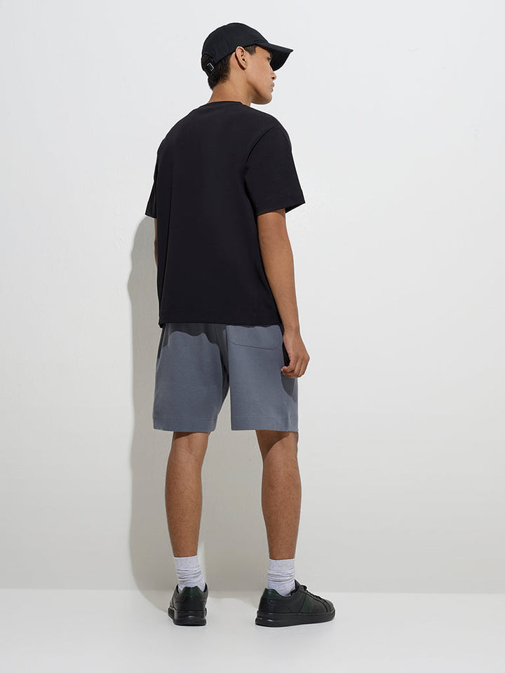 Studiofit Dark Grey Relaxed-Fit Cotton-Blend Shorts
