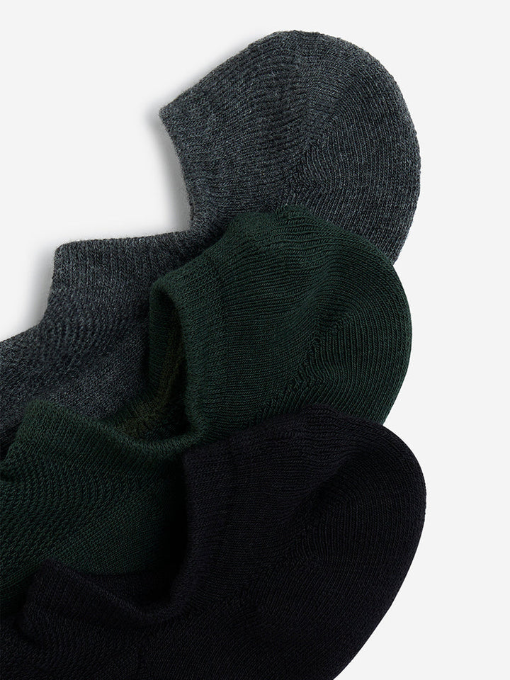 WES Lounge Emerald Green Cotton-Blend Socks - Pack of 3