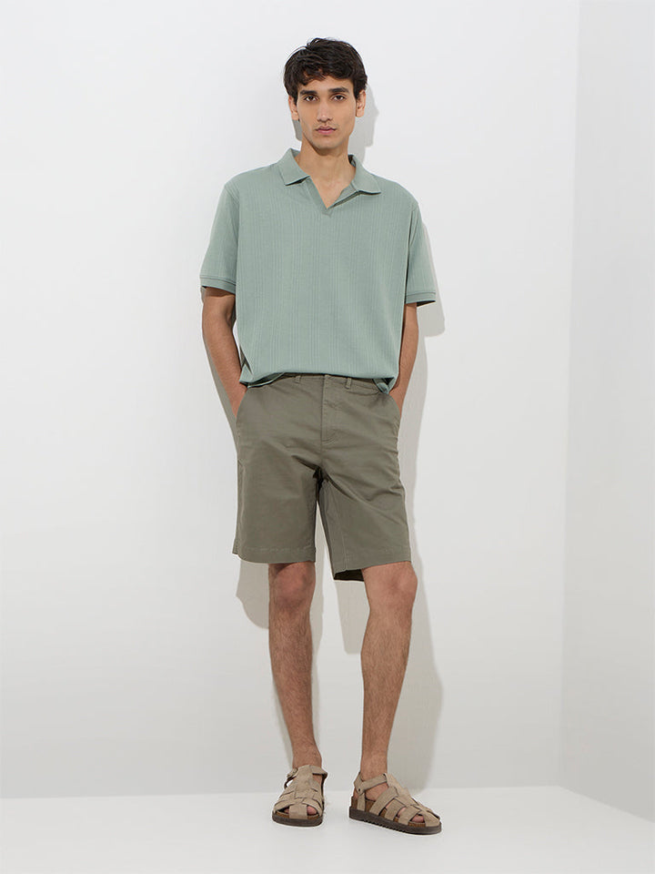 WES Casuals Sage Relaxed-Fit Cotton-Blend Polo T-Shirt