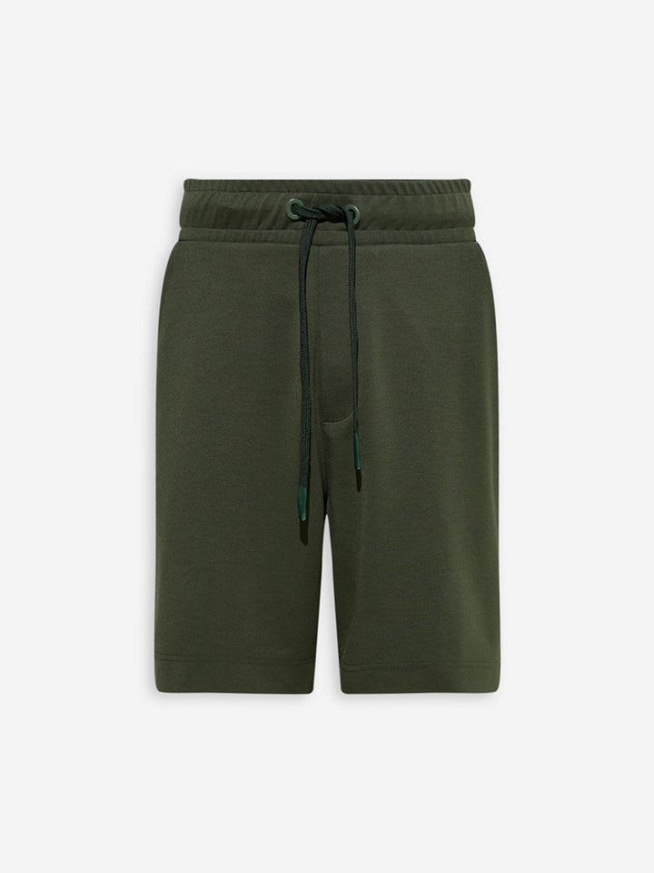 Studiofit Olive Relaxed-Fit Mid-Rise Shorts