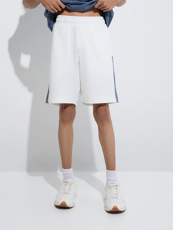 Studiofit Off-White Relaxed-Fit Cotton-Blend Shorts