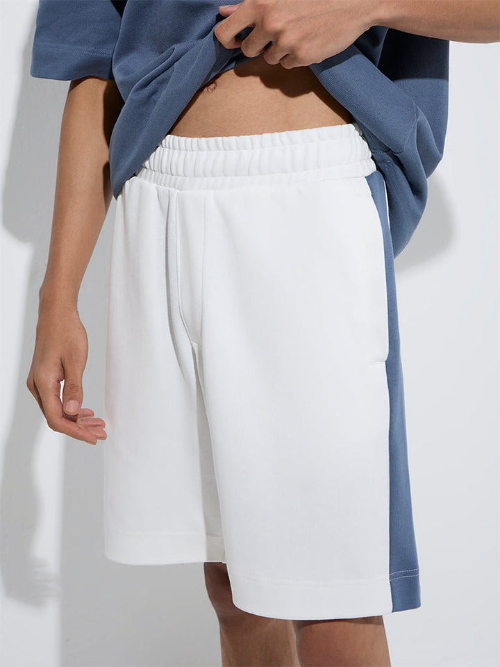 Studiofit Off-White Relaxed-Fit Cotton-Blend Shorts