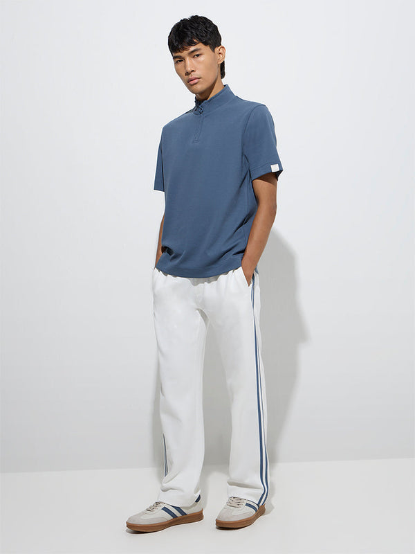 Studiofit White Relaxed-Fit Cotton-Blend Track Pants
