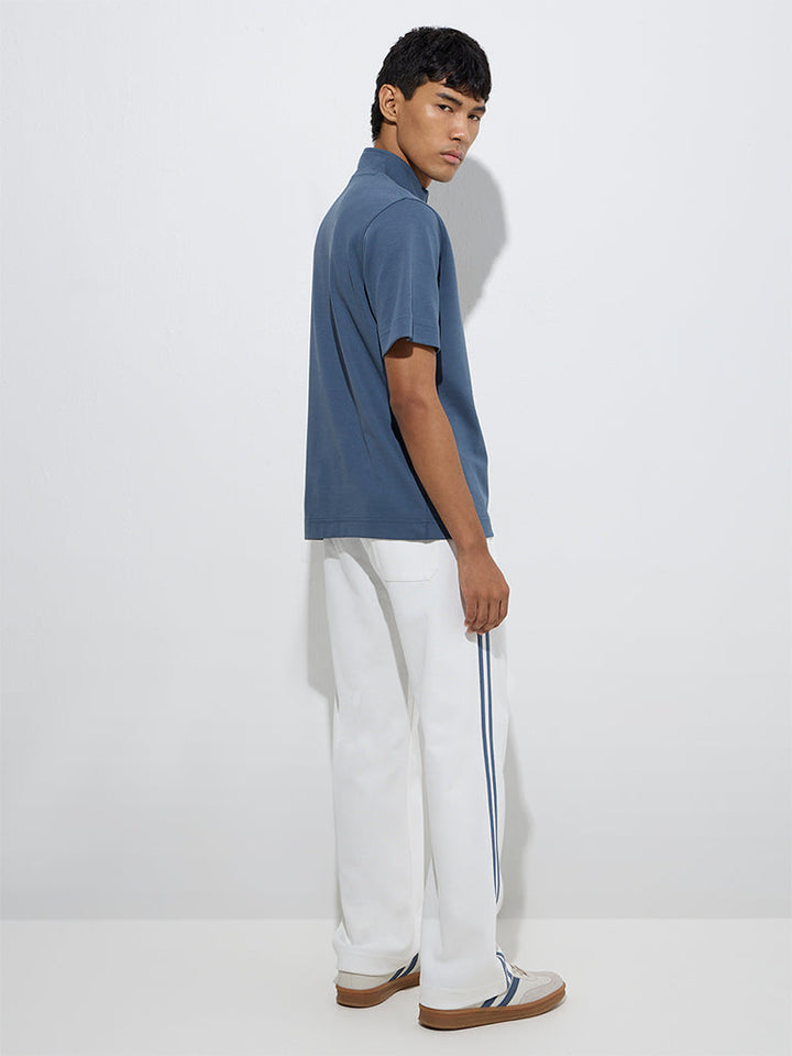 Studiofit White Relaxed-Fit Cotton-Blend Track Pants