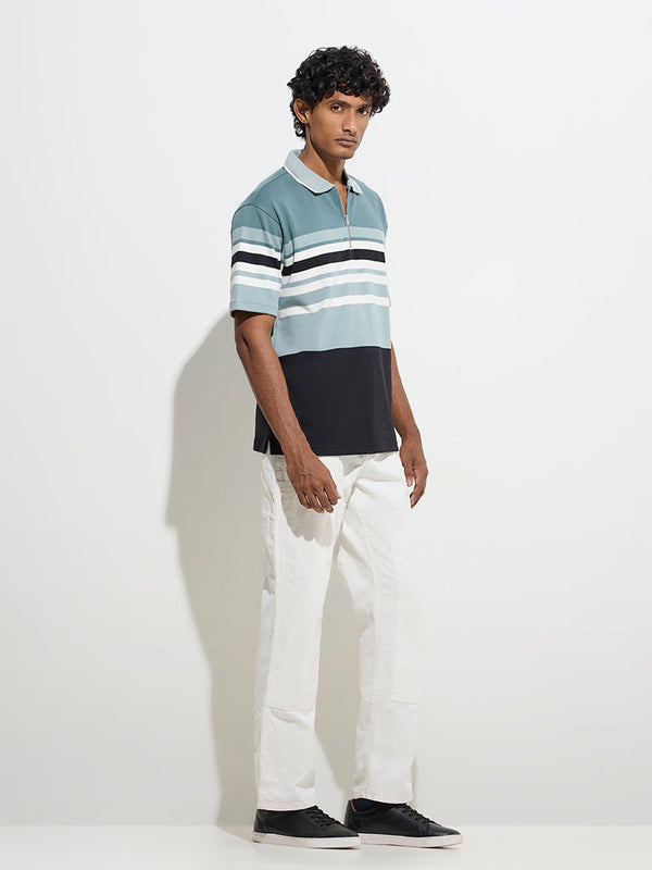 WES Casuals Sage Relaxed-Fit Quarter Zip T-Shirt
