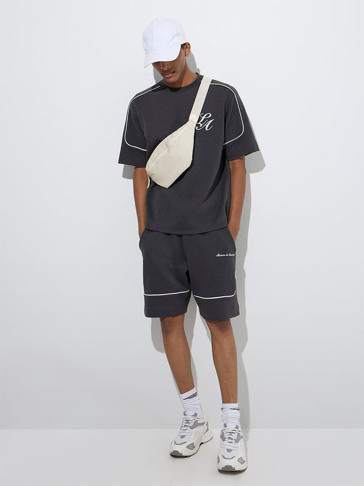 Studiofit Charcoal Relaxed-Fit Cotton-Blend Shorts