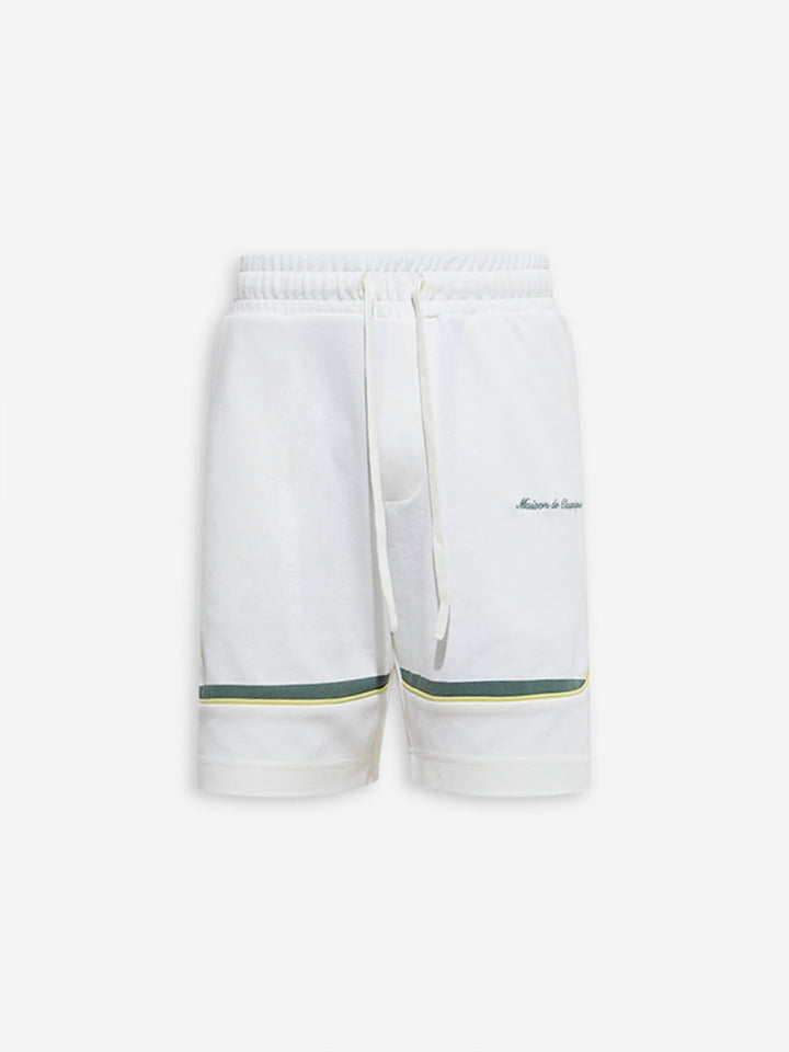 Studiofit White Relaxed-Fit Mid-Rise Cotton-Blend Shorts