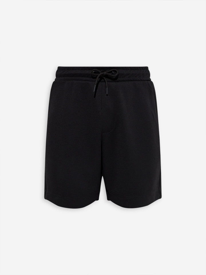 Studiofit Black Solid Relaxed-Fit Mid-Rise Shorts