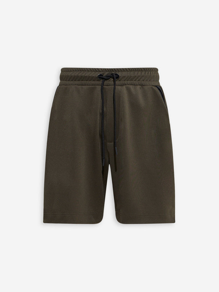 Studiofit Olive Solid Relaxed-Fit Mid-Rise Shorts
