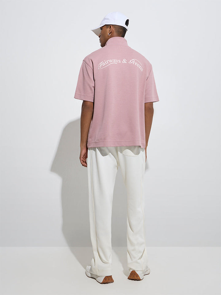 Studiofit Off-White Relaxed-Fit Cotton-Blend Track Pants