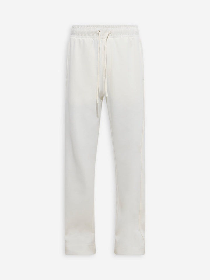 Studiofit Off-White Relaxed-Fit Cotton-Blend Track Pants