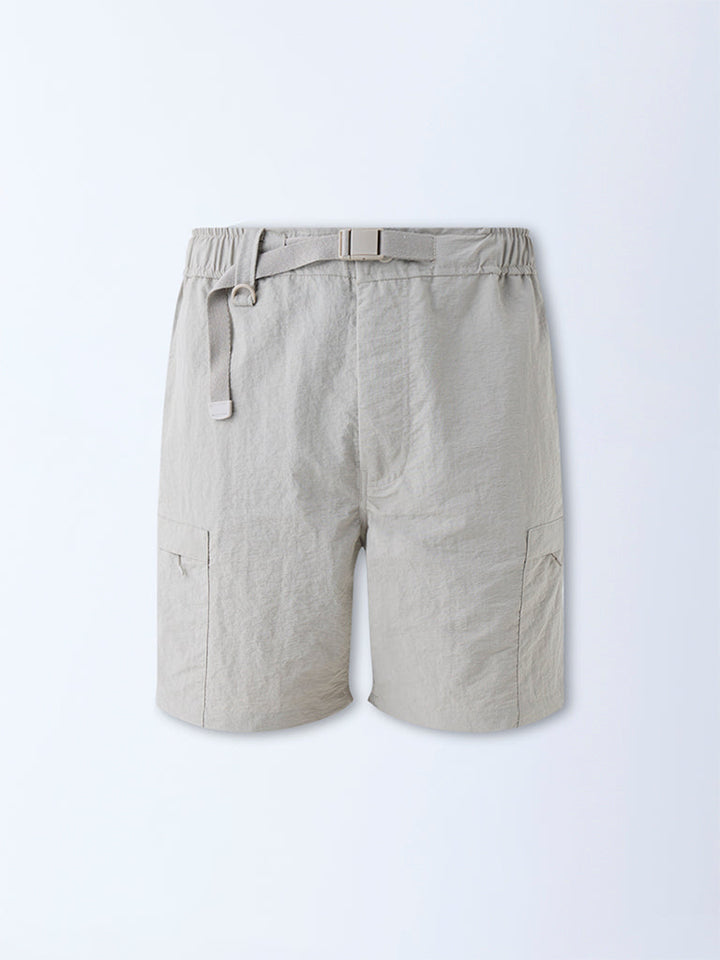 Studiofit Taupe Relaxed-Fit Mid-Rise Shorts