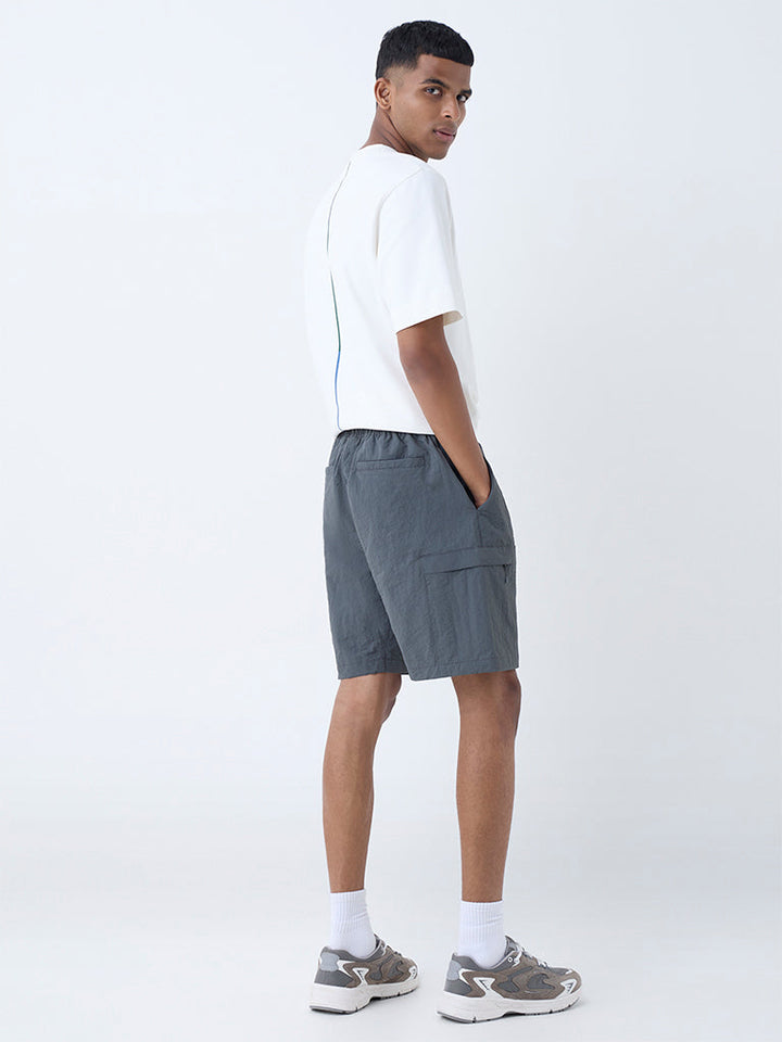 Studiofit Dark Grey Relaxed-Fit Mid-Rise Shorts