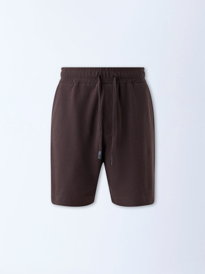 Studiofit Dark Brown Relaxed-Fit Cotton-Blend Shorts