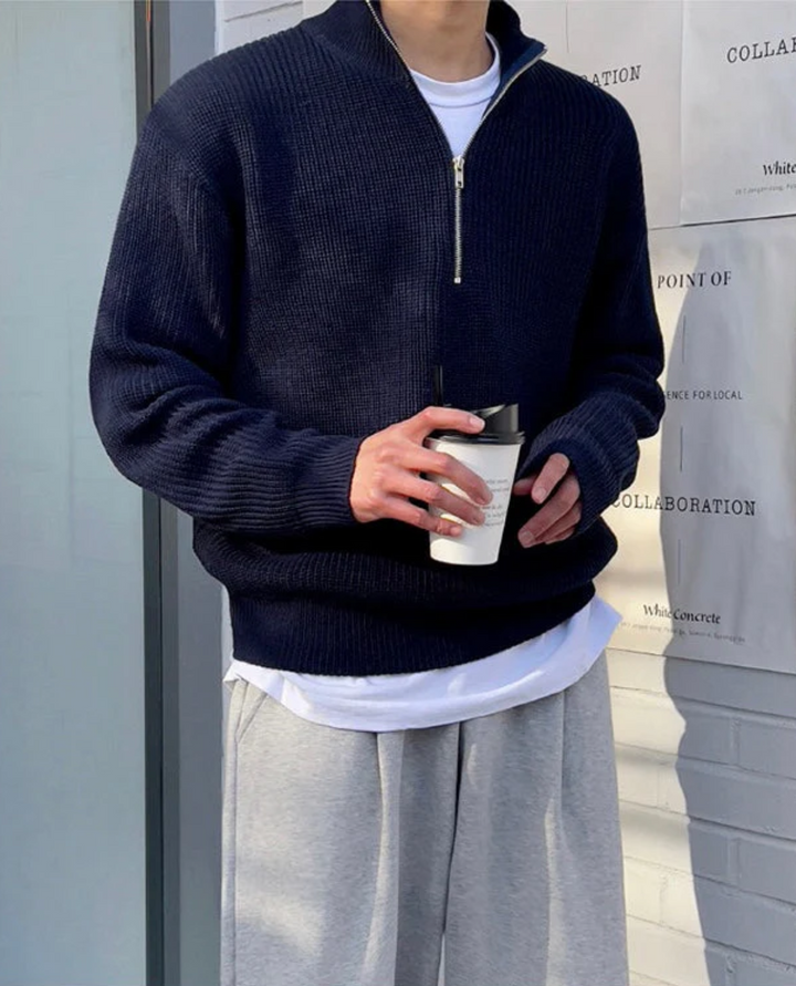 The Laruro Mock Neck Zip Sweater