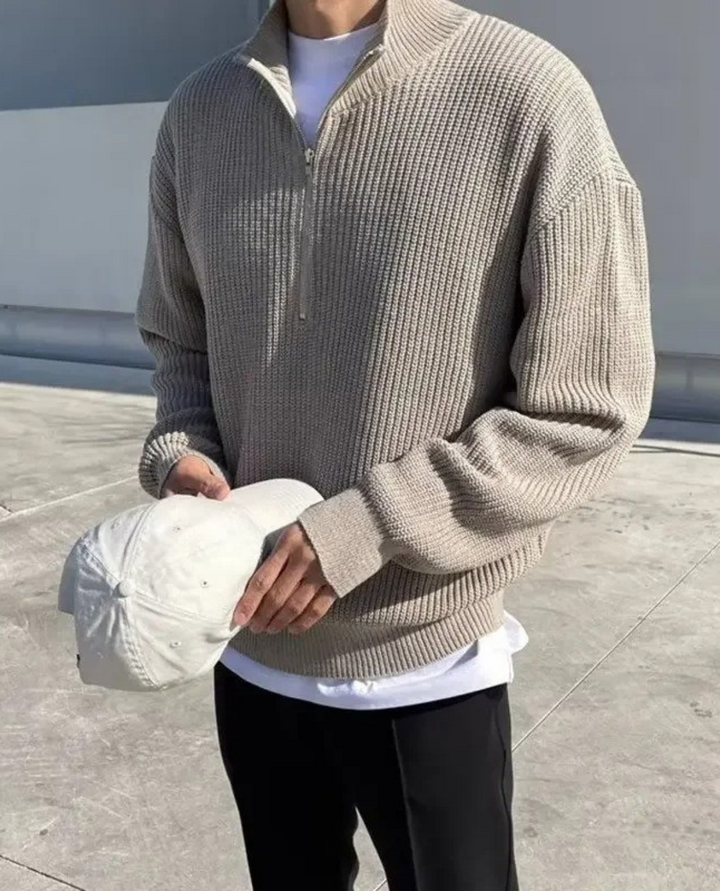 The Laruro Mock Neck Zip Sweater