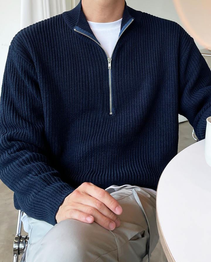 The Laruro Mock Neck Zip Sweater