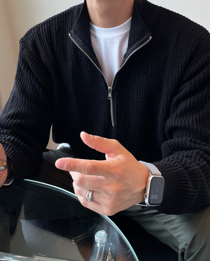 The Laruro Mock Neck Zip Sweater