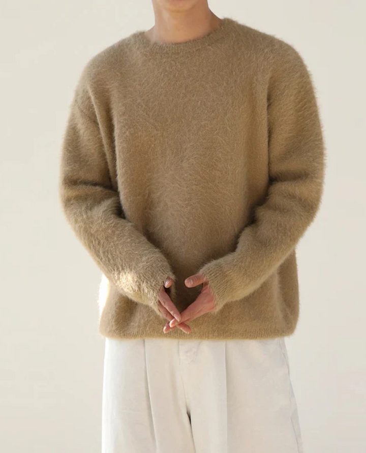 Mohair Crew Neck Sweater Apricot