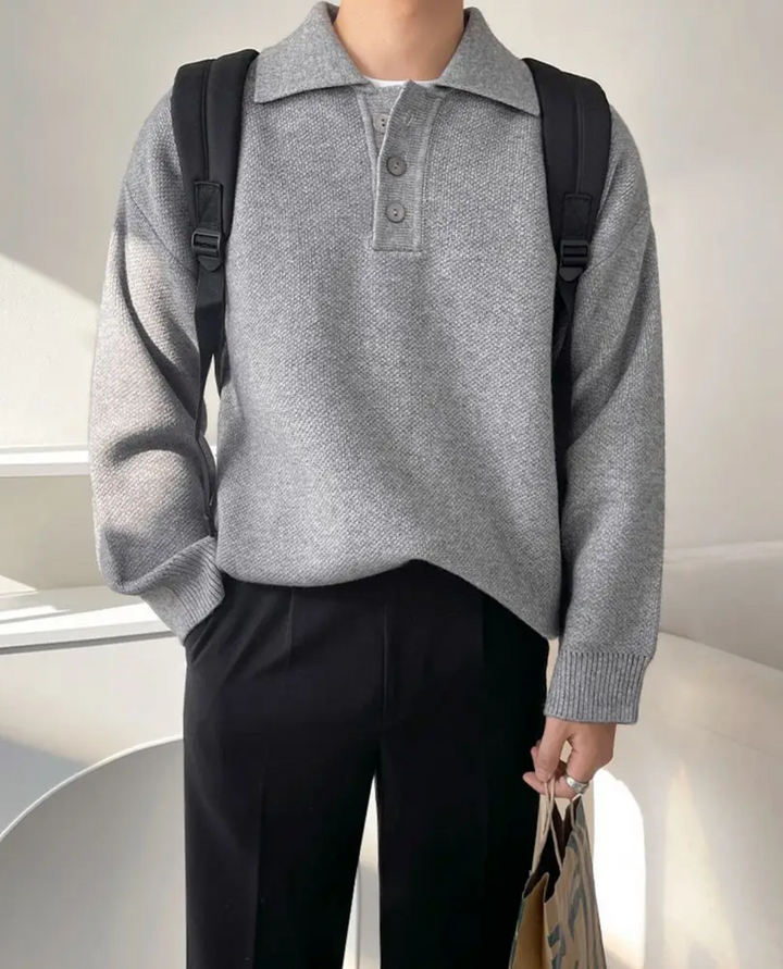 The Arveilo Polo Sweater Light Gray