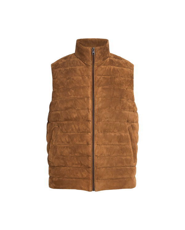 Brunet Suede Gilet Apricot.