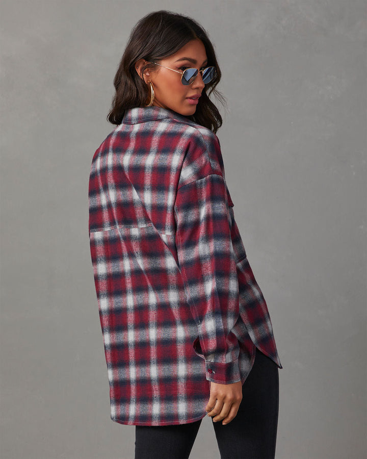 Petaluma Cotton Blend Plaid Button Down Top