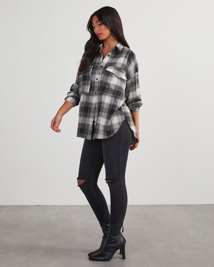 Petaluma Cotton Blend Plaid Button Down Top