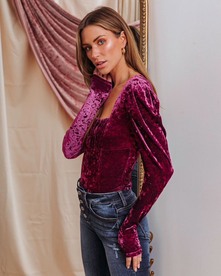 Dina Velvet Puff Sleeve Top