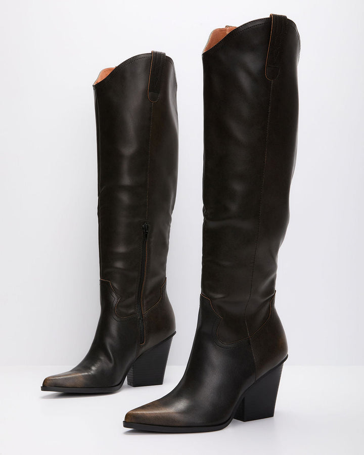 Sandalwood Western Knee High Boots
