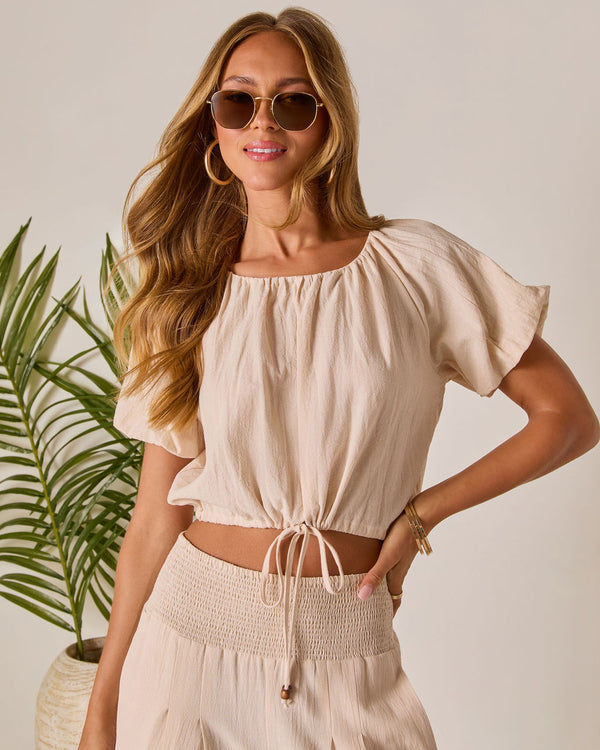 Korien Short Sleeve Top Oatmeal