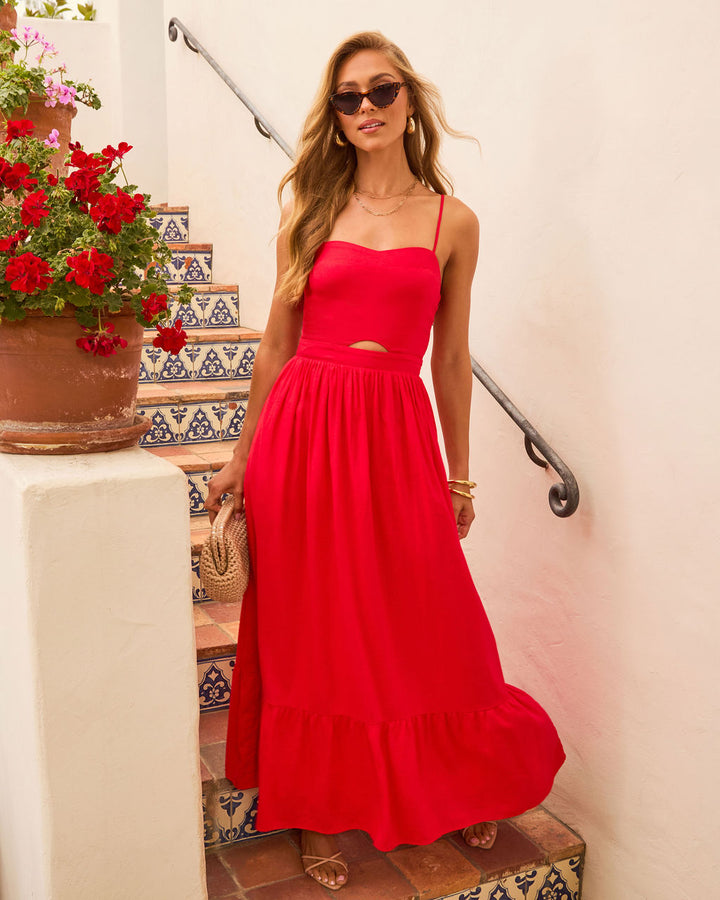 Eleanor A-Line Front Cutout Maxi Dress