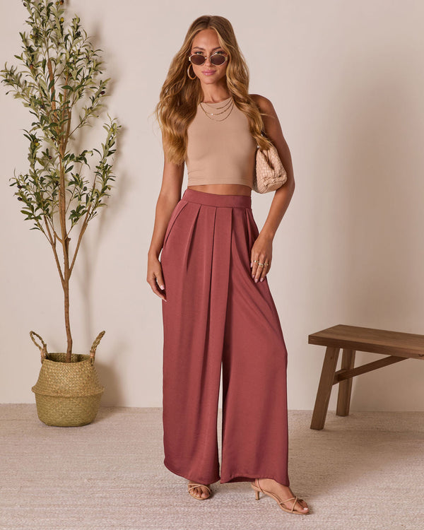 Roselynd Wide Leg Pants Wine