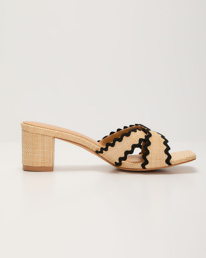 Esther Contrast Zigzag Trim Mules