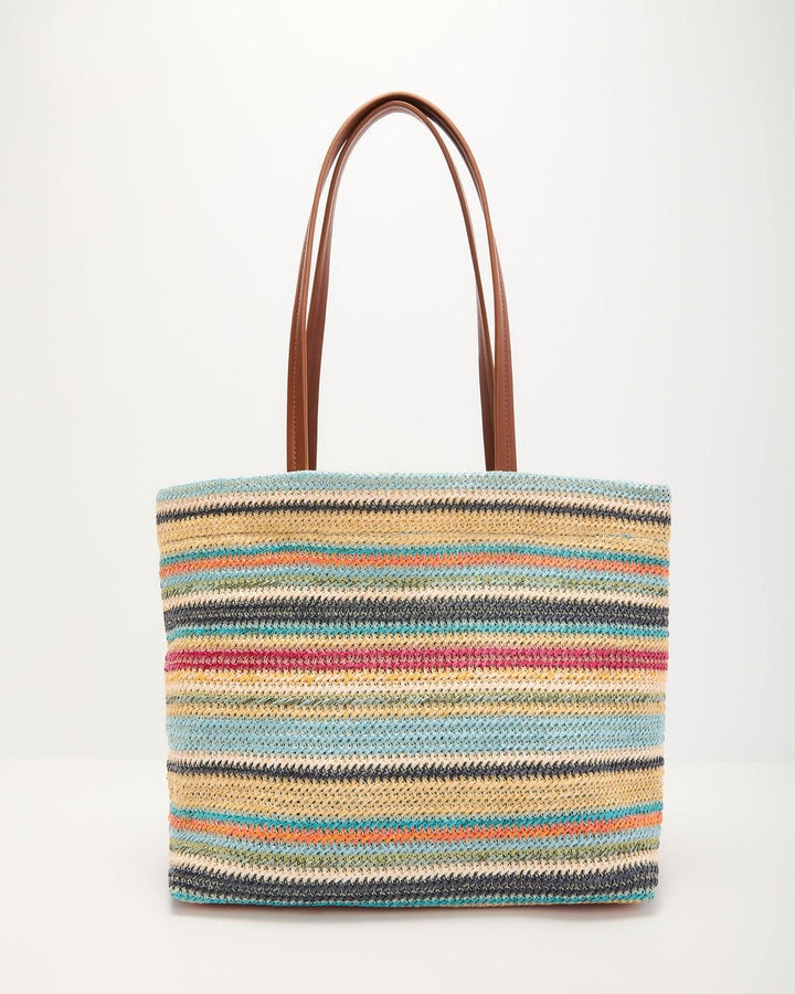 Sunset Somewhere Striped Beach Tote Bag