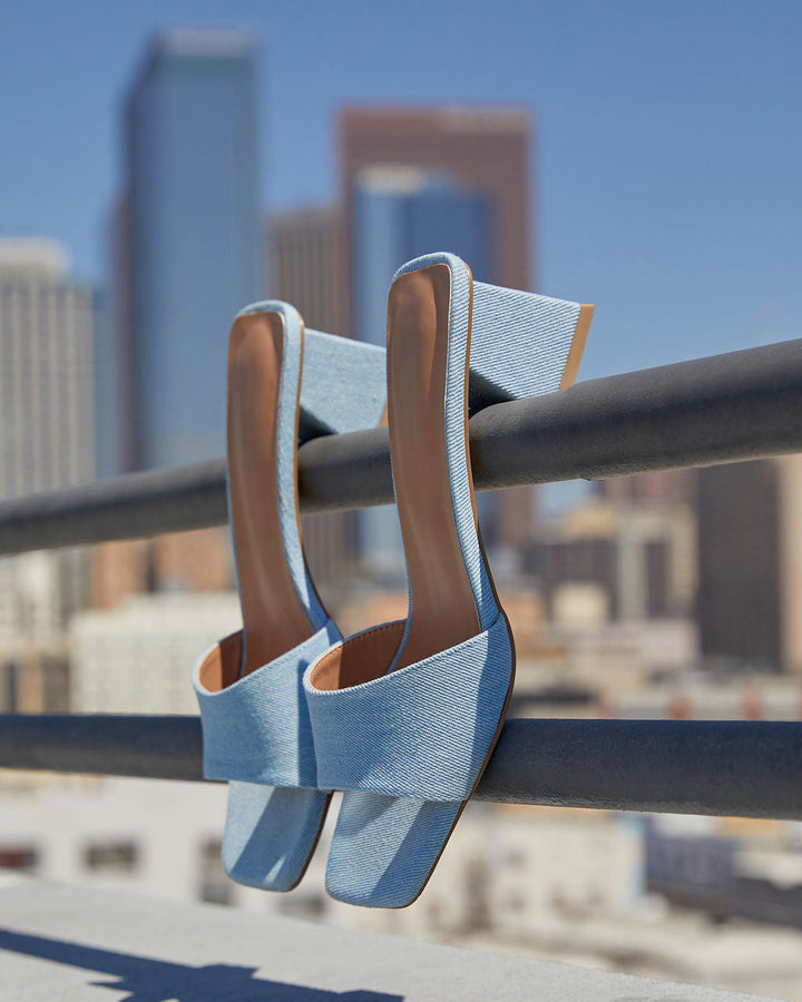 Aster Open Toe Mule Denim Blue