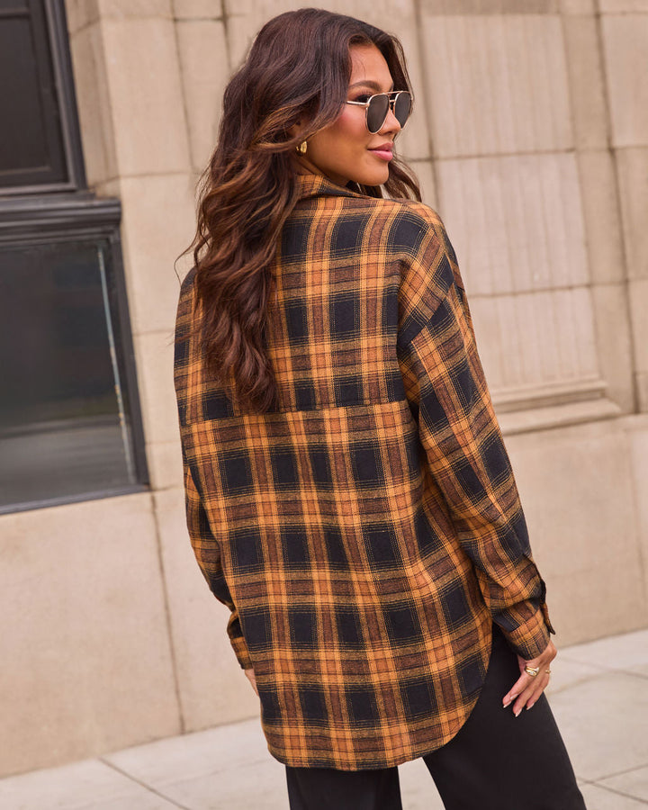 Petaluma Cotton Blend Plaid Button Down Top