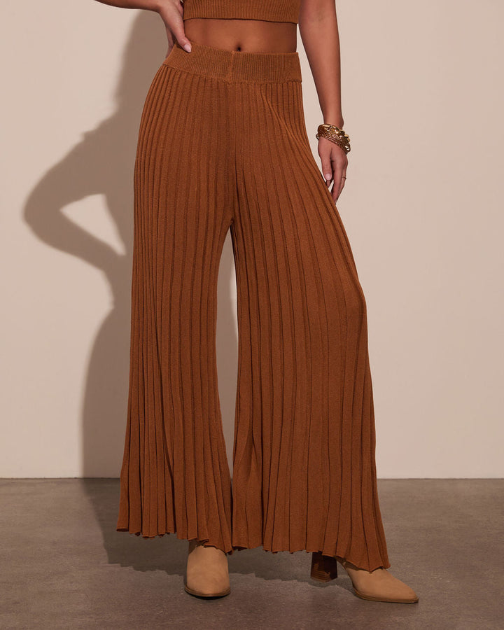Winslow Wide Leg Pleated Knitwear Pant