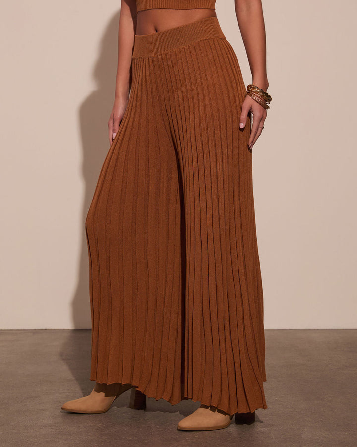 Winslow Wide Leg Pleated Knitwear Pant