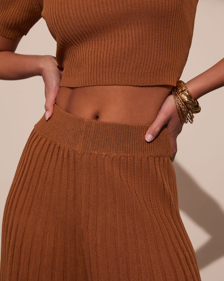 Winslow Wide Leg Pleated Knitwear Pant