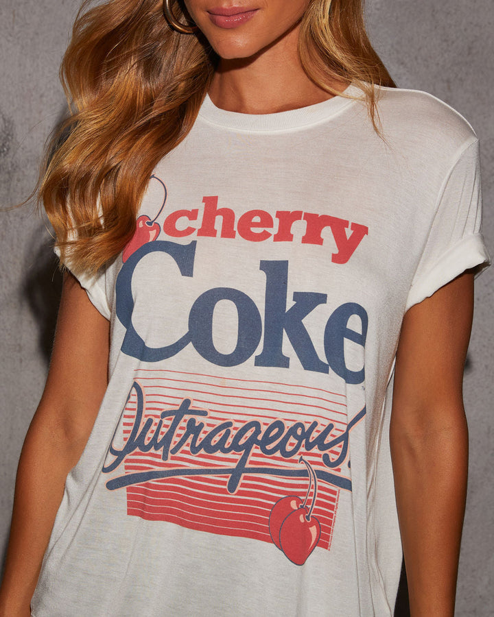 Cherry Coke Short Sleeve Graphic Tee Vintage White