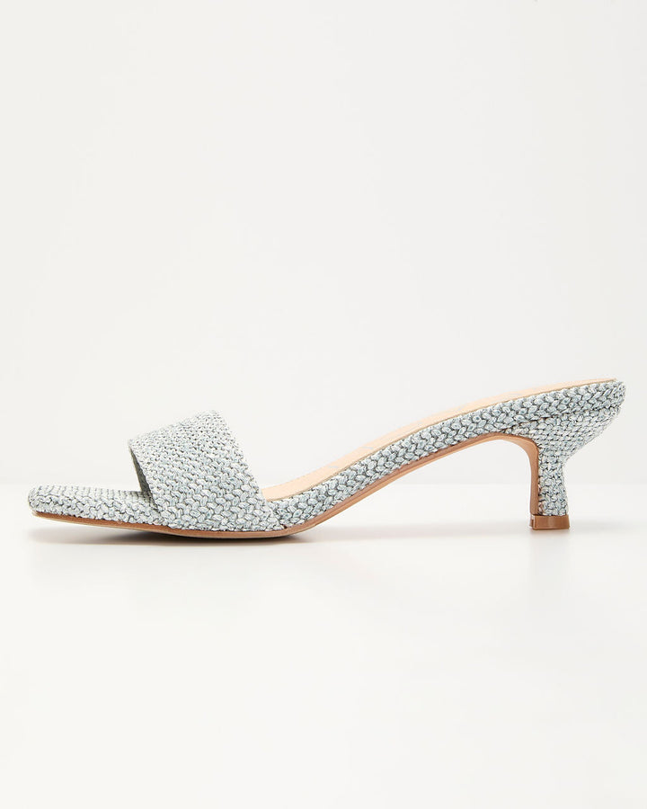 Lenie Straw Kitten Heel Mule