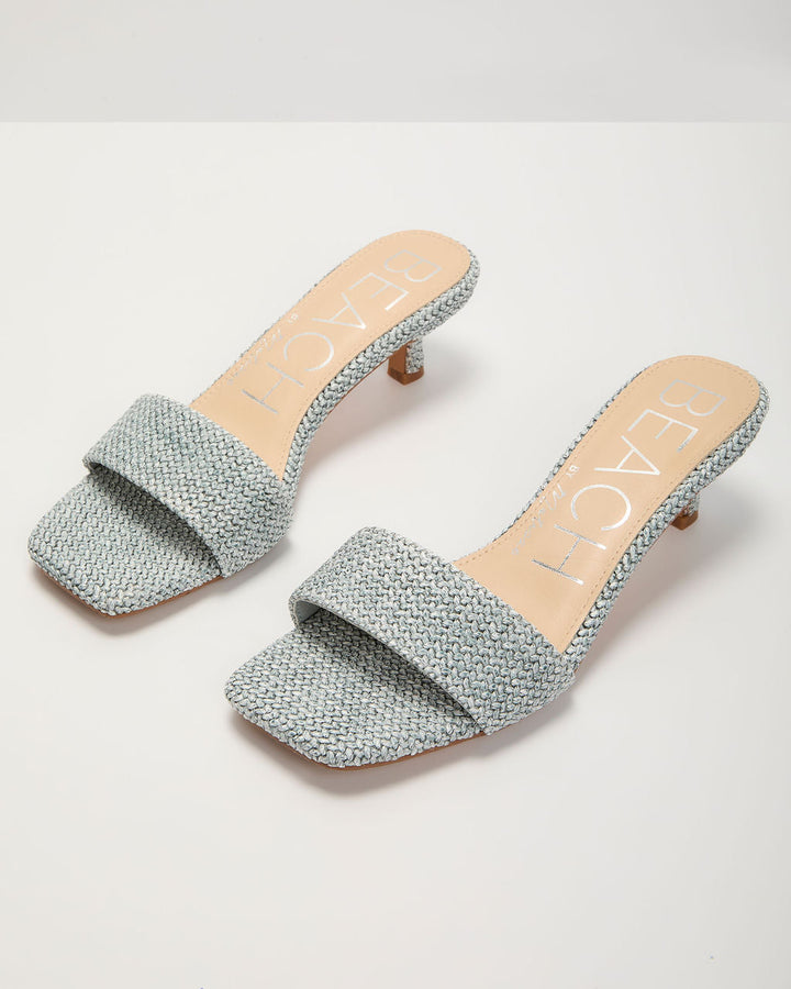 Lenie Straw Kitten Heel Mule