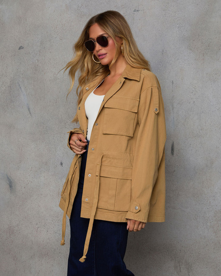 Stay Ready Cinched Waist Utility Jacket