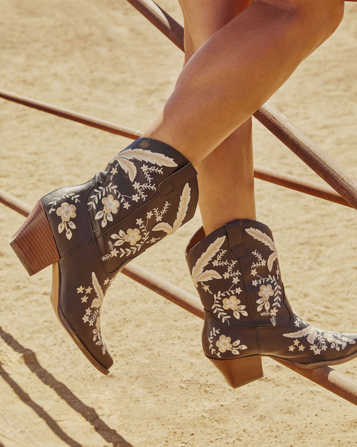 Full Bloom Embroidered Floral Western Bootie