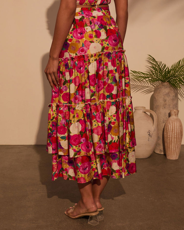 Margot Floral Midi Skirt