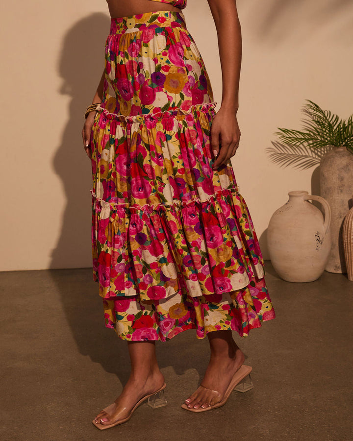 Margot Floral Midi Skirt