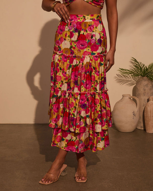 Margot Floral Midi Skirt Multi