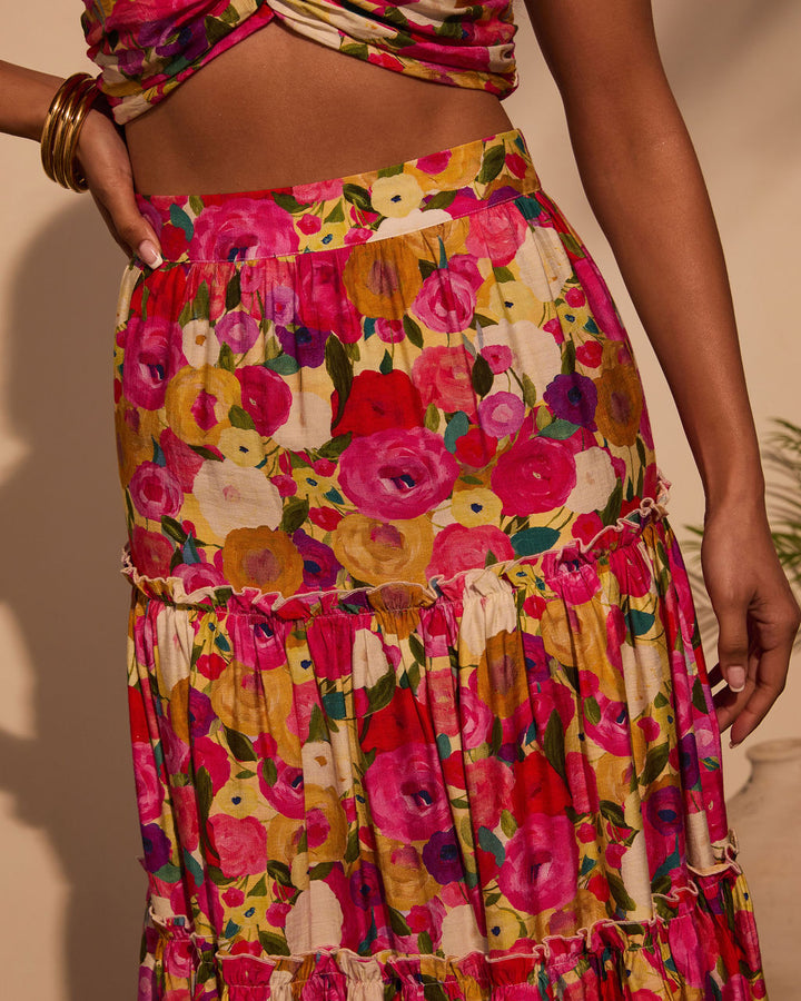 Margot Floral Midi Skirt
