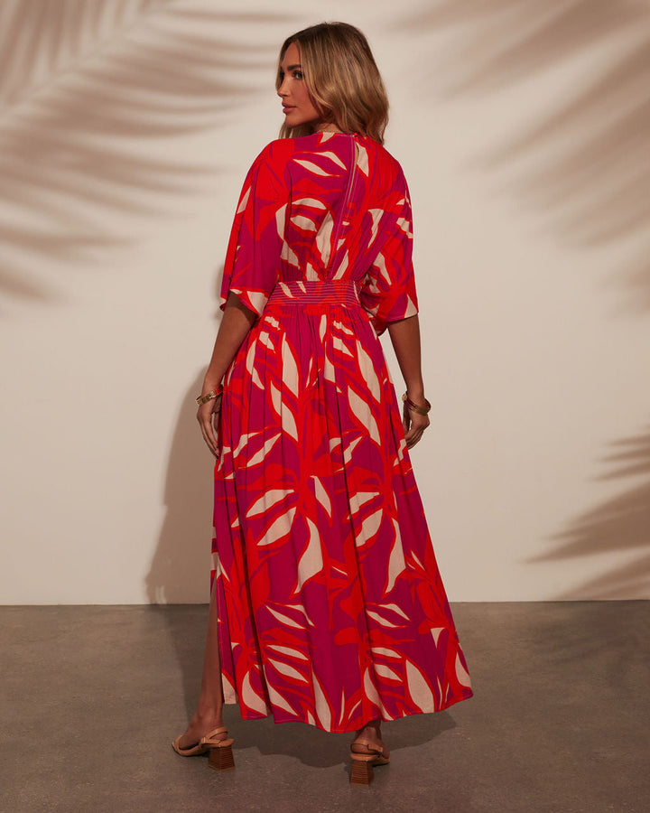 Erin Printed Kimono Sleeve Maxi Dress